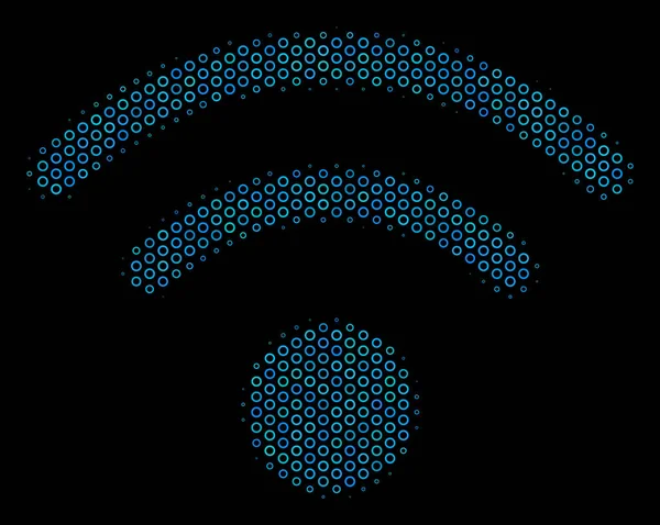 ハーフトーン球の Wi-fi 構成アイコン — ストックベクタ