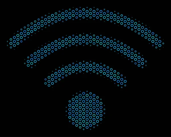 Fonte Wi-Fi Colagem Ícone de Círculos de Meio-tom — Vetor de Stock