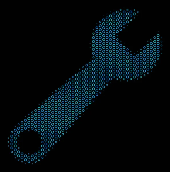 Wrench Mosaic Icon of Halftone Spheres — Stock Vector