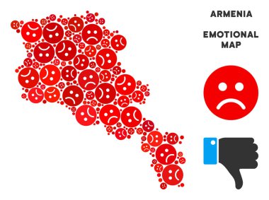 Vektör duygu Ermenistan harita mozaik üzücü Emojis