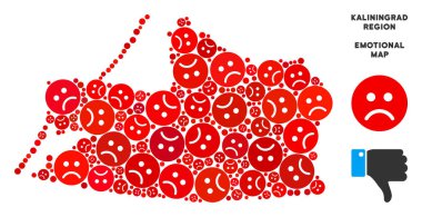 Vektör Dolor Kaliningrad bölgesi harita mozaik üzücü Emojis