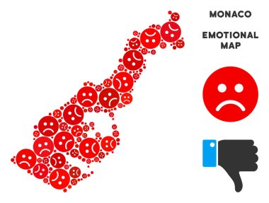 Üzgün Emojis vektör zavallı Monaco harita kompozisyon
