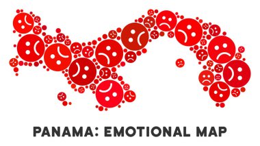 Vektör duygu Panama harita mozaik üzücü Emojis
