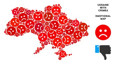 Crimea kolaj üzgün suratlar vektör mutsuz Ukrayna Haritası
