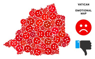Vektör zavallı Vatikan harita kompozisyon üzgün suratlar