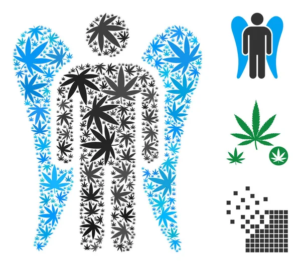 Angel Collage of Marijuana — Stock Vector