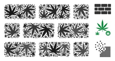 Kenevir yaprak tuğla duvar mozaiği