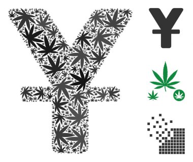 Çin Yuan kolaj otu yaprakları