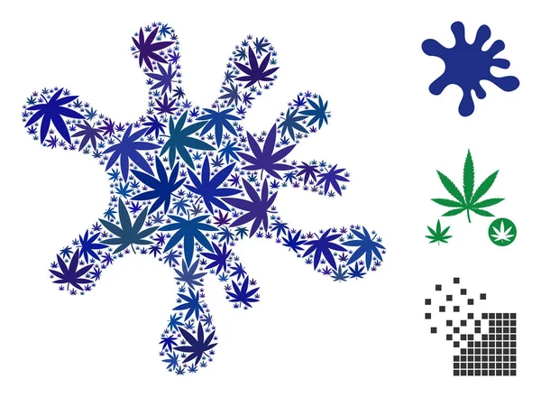 Ot yaprakları ile kolaj leke