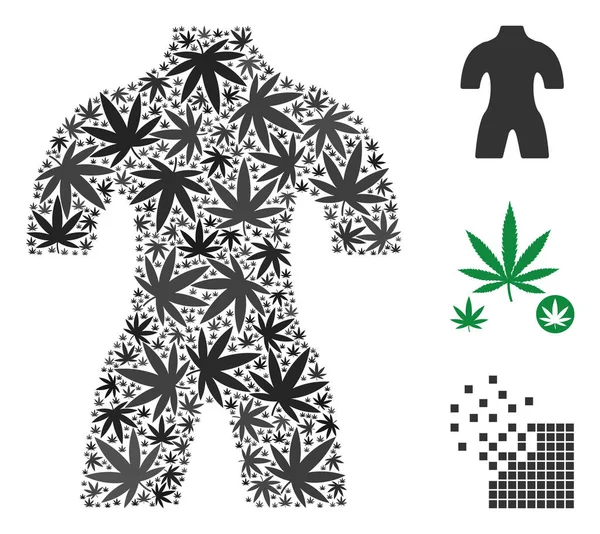 Těla mozaika marihuany — Stockový vektor