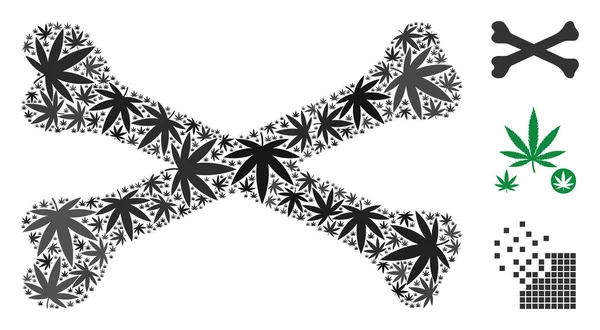 Composition osseuse de la marijuana — Image vectorielle