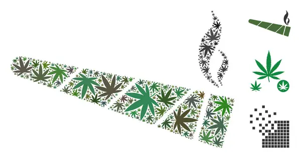 Collage de cigarrillos de cannabis de Cannabis — Vector de stock