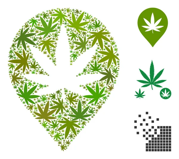 Kannabisz megjelenítése Marker kollázs a kannabisz — Stock Vector