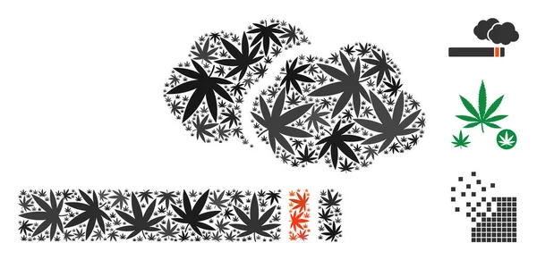 Sigara içmek mozaik kenevir yaprak