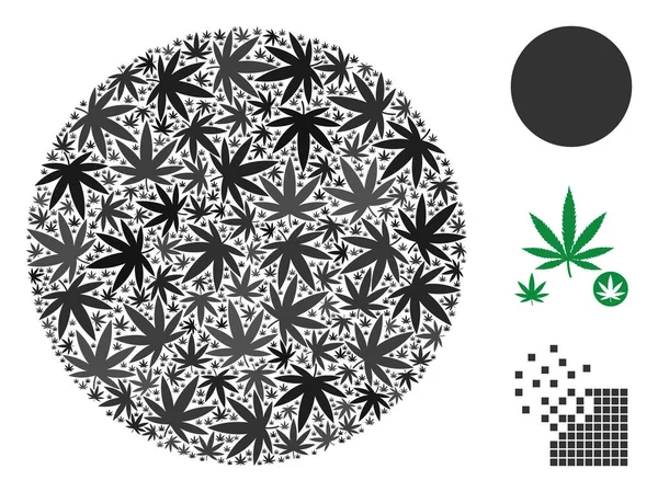 Κύκλος μωσαϊκών της μαριχουάνα — Διανυσματικό Αρχείο