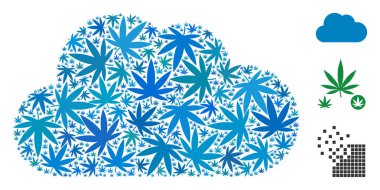 Bulut kolaj kenevir yaprak