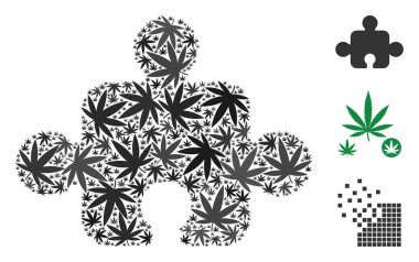 Bileşen mozaik kenevir yaprak