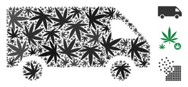 Teslimat araba mozaik kenevir yaprak