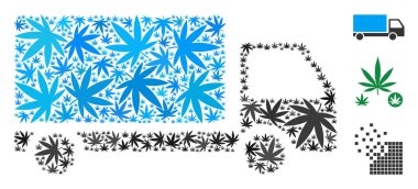 Teslimat araba mozaik kenevir yaprak