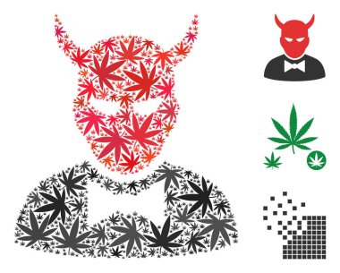 Şeytan mozaik kenevir yaprak