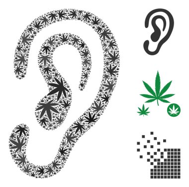 Kulak mozaik kenevir yaprak