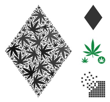 Kenevir yaprak dolu Rhombus kompozisyon