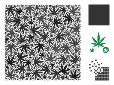 Ot yaprakları dolgulu kare kompozisyon