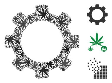 Dişli kompozisyon kenevir yaprak