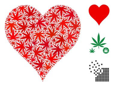 Kalpler takım elbise mozaik kenevir yaprak