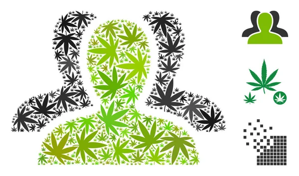 İstemci grubu kompozisyon kenevir yaprak