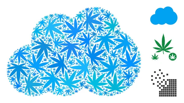 Bulut mozaik kenevir yaprak