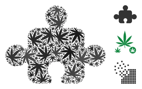 Bileşen mozaik kenevir yaprak