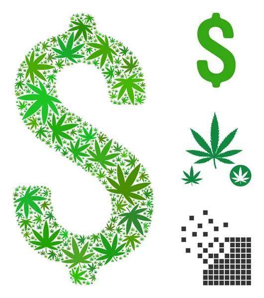 Doları mozaik kenevir yaprak