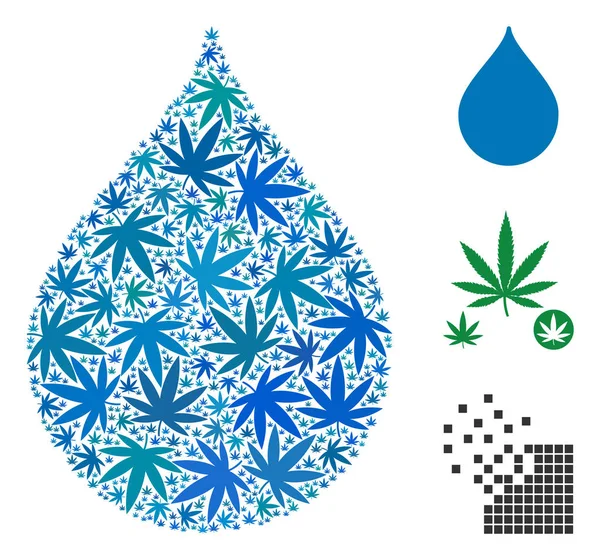 Ot yaprakları damla kolaj