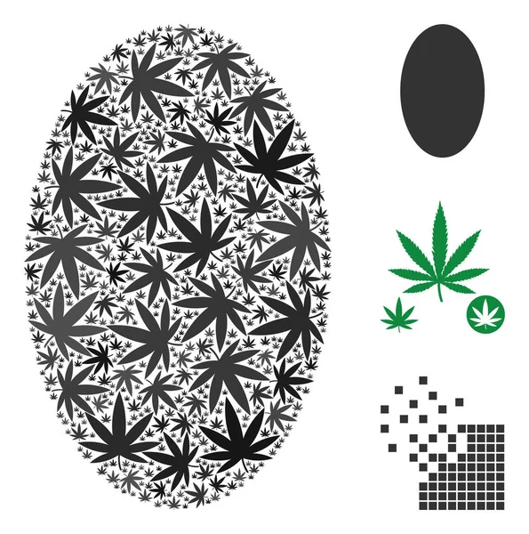 Esrar mozaiği dolu elips