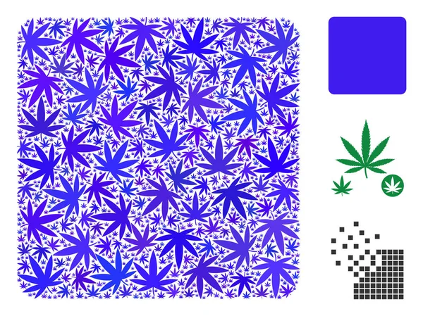 Kenevir yaprak dolu kare kolaj