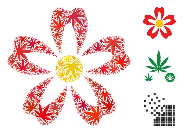 Kenevir yaprak çiçek kolaj