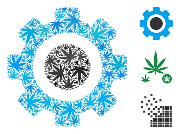 Dişli mozaik kenevir yaprak