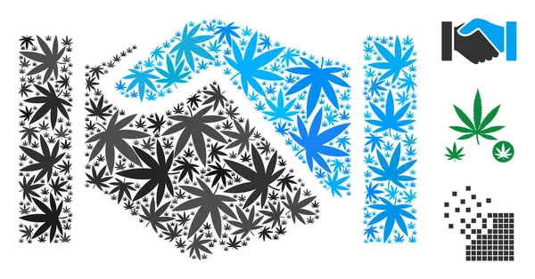 El sıkışma kolaj otu yaprakları