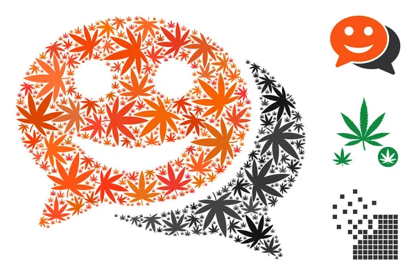 Mutlu sohbet kompozisyon kenevir yaprak