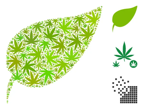 Bitkisel yaprak kompozisyon esrar