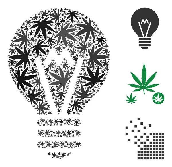 İpucu ampul kompozisyon kenevir yaprak