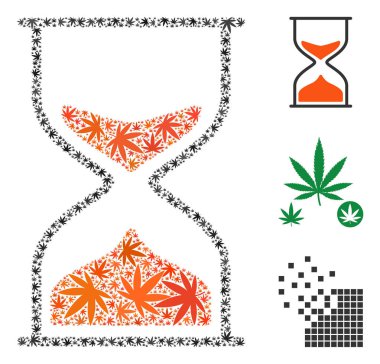 Kenevir yaprak kum saati kompozisyon