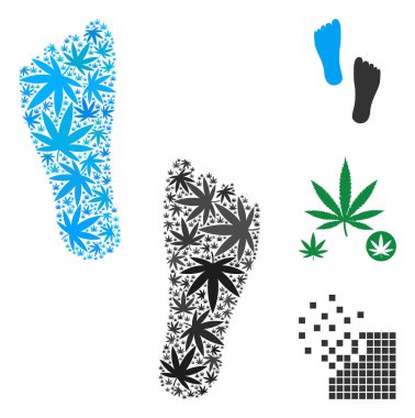 İnsan ayak izleri kolaj esrar