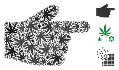 İşaret parmağı mozaik kenevir yaprak