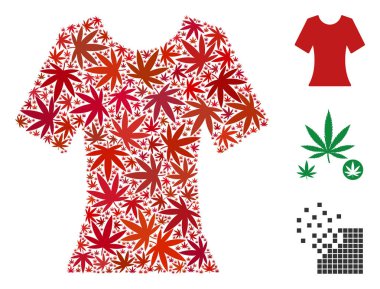 Bayan T-Shirt kompozisyon ot yaprağı