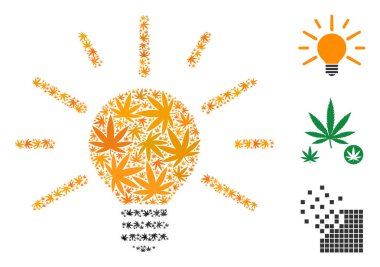 Ot yaprakları mozaiği ampul