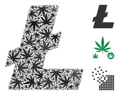 Kenevir yaprak Litecoin kolaj