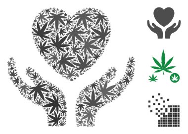 Aşk kalp bakım el kolaj esrar