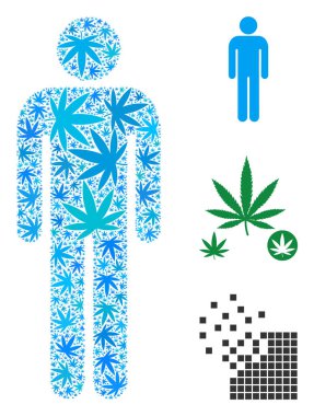 Adam Kullanıcı mozaik ot yaprağı